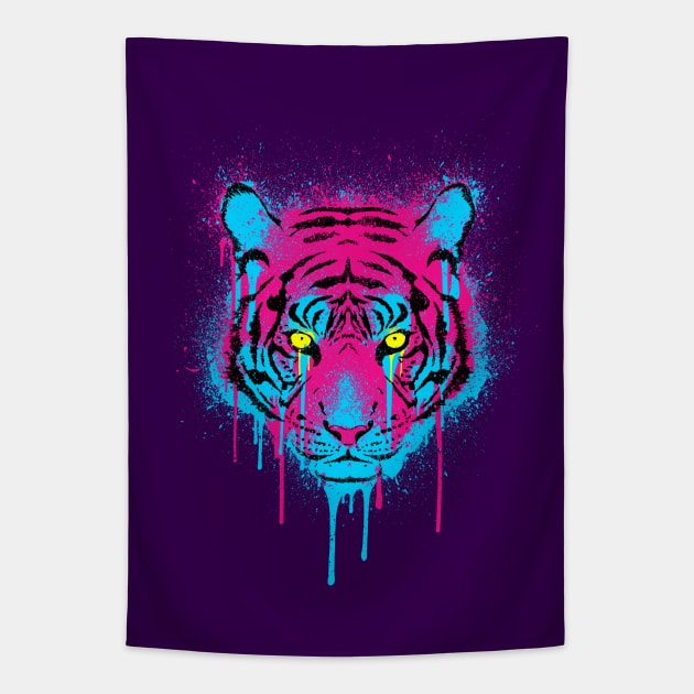 Spray Paint Graffiti Tiger Tapestry by R-evolution_GFX