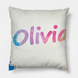 Olivia Rainbow Watercolor Splatters Pillow