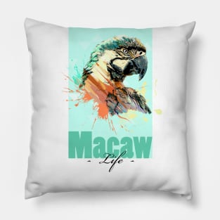 Tropical Aquarell Macaw Parrot Life Pillow