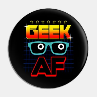 Proud Geek 80's Style Retro Rad Geek Meme Gift For Cool Geeks Pin