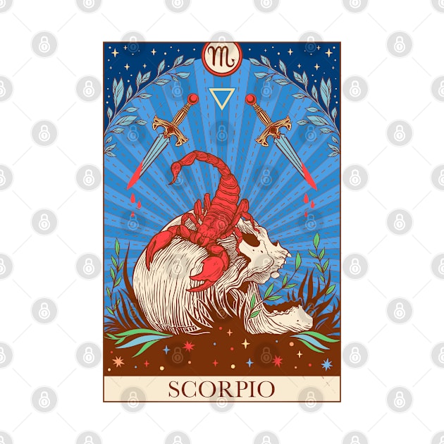 Zodiac sign tarot card Scorpio by OccultOmaStore