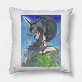 Angel and Winged Unicorn Pillow