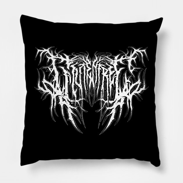 GLUTEN FREE death metal logo Pillow by Brootal Branding