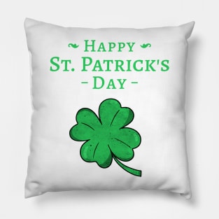 Happy St Patrick's Day Clover Shamrock Design Green Pot of Gold Leprechaun Gift St Patties Day Celebration Shirt Best Shirt for Saint Patricks Day Beer Lover Pillow