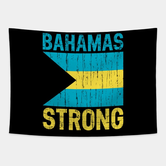 Bahamas Strong Bahamian Caribbean Flag Retro Vintage Distressed Tapestry by HeroGifts