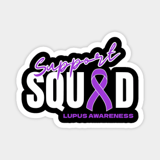 Lupus Awareness Purple Ribbon Support Squad Magnet