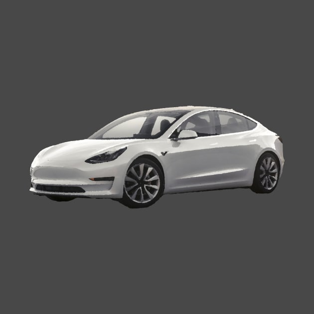 Tesla Model 3 Oil Painting by LazarIndustries