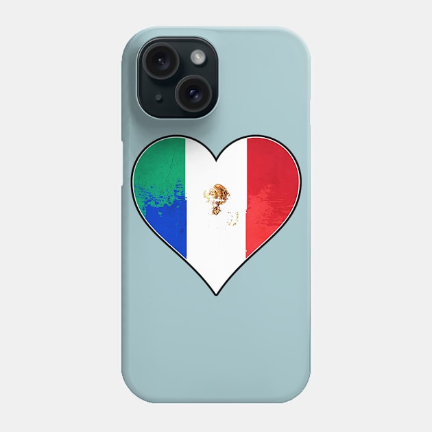 Mexican and French Heart Mix Heritage Flag Phone Case by Just Rep It!!