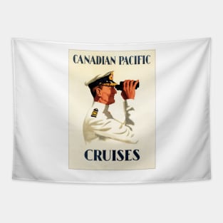 CANADIAN PACIFIC CRUISES Captain Vintage Sea Ship Travel Advert Poster Tapestry