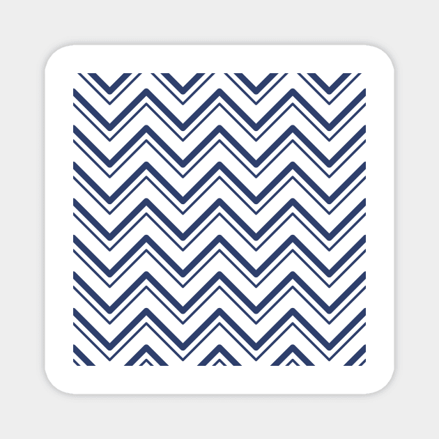 Blue Abstract Zigzag Lines Magnet by Hex Decor