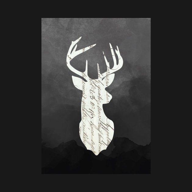 Victorian Deer Head Silhouette by Inogitna Designs