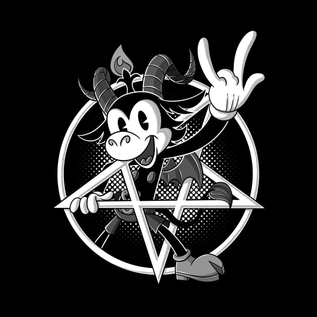 Blackcraft Baphomet retro Cartoon Devil Horns sign 666% from Hell by Juandamurai