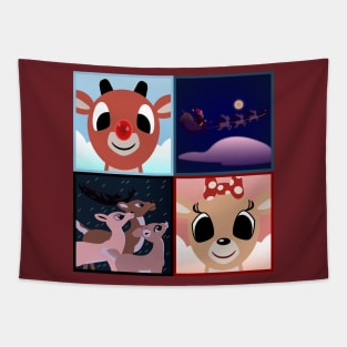 Rudolph Squares Tapestry