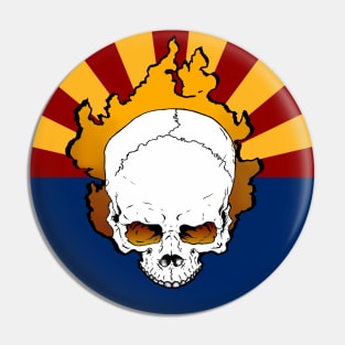 Arizona Flag Skull Pin