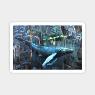 Whale and Raven Magnet