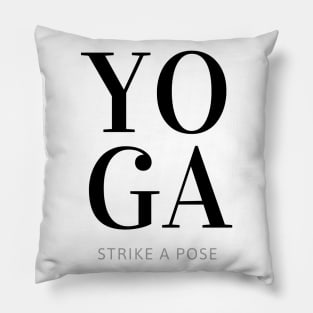 Yoga - Black Text Pillow