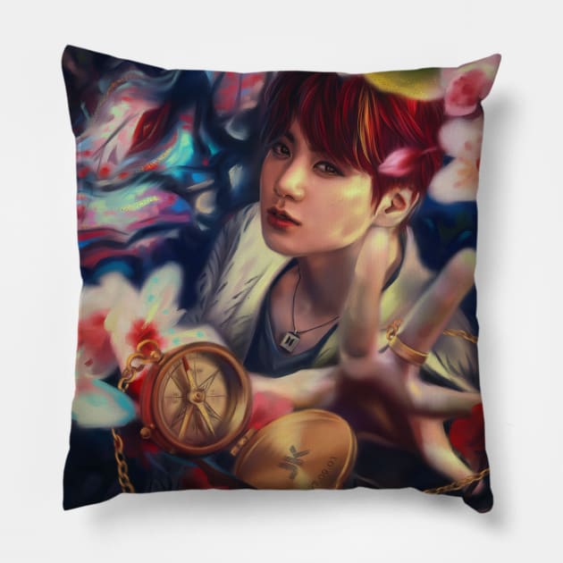 BTS JUNGKOOK Pillow by EllenDrawings