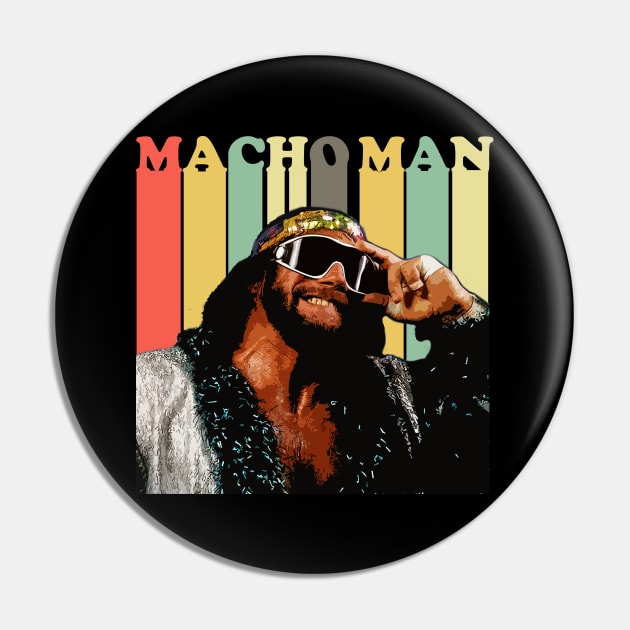 Retro Macho Man Pin by 6ifari