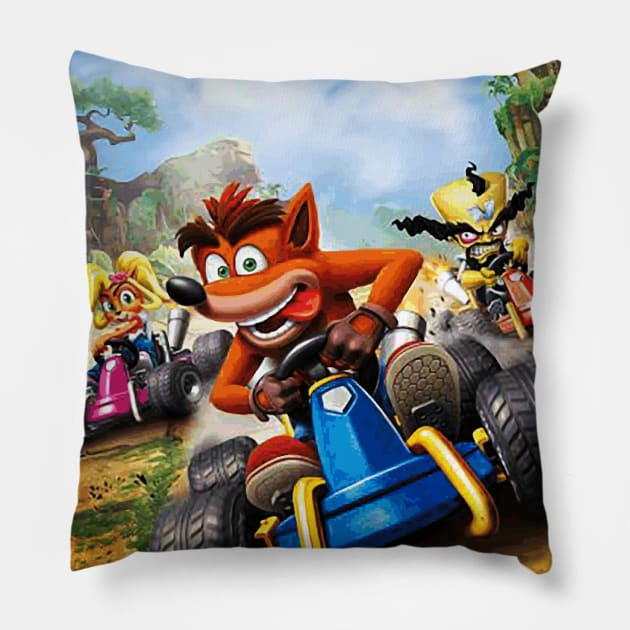 Retro Rampage Pillow by RianSanto