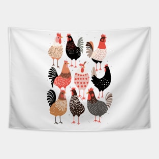 Winging It: Playful Chicken Graphic Tee Tapestry