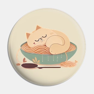 Noodles and Snoozes - Cat - Kitty Pin