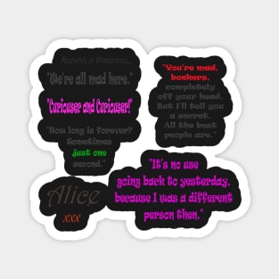 Alice in Wonderland Quote Stickers Magnet