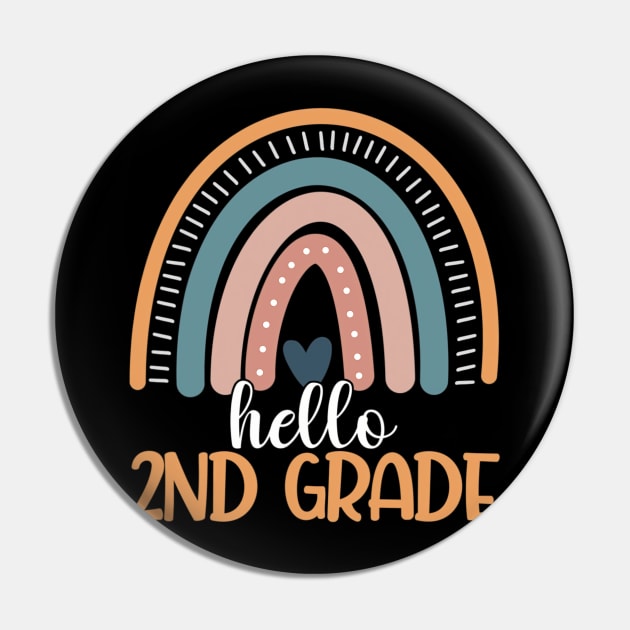 Rainbow Hello Second Grade Back To School 2nd Grade Teacher Pin by fatmehedo8