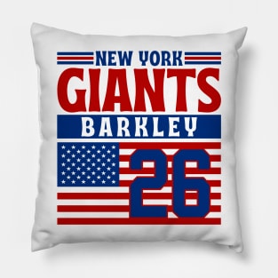 New York Giants Barkley 26 American Flag Football Pillow