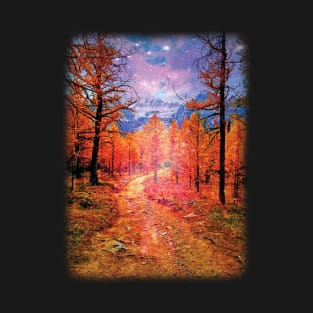 Galaxy sky forest scenery T-Shirt