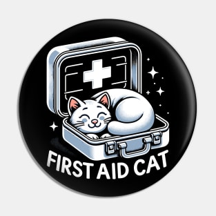 First Aid Cat Pun Nurse Doctor Healthcare Novelty Funny Cat Pin