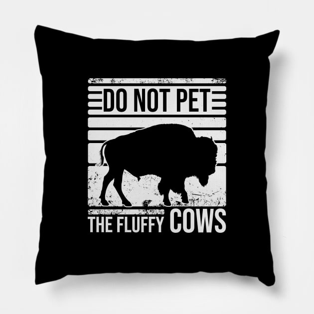 Do Not Pet The Fluffly Cows Pillow by Zen Cosmos Official