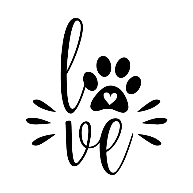 Dog Love - Cute Dog Paw Quote by podartist