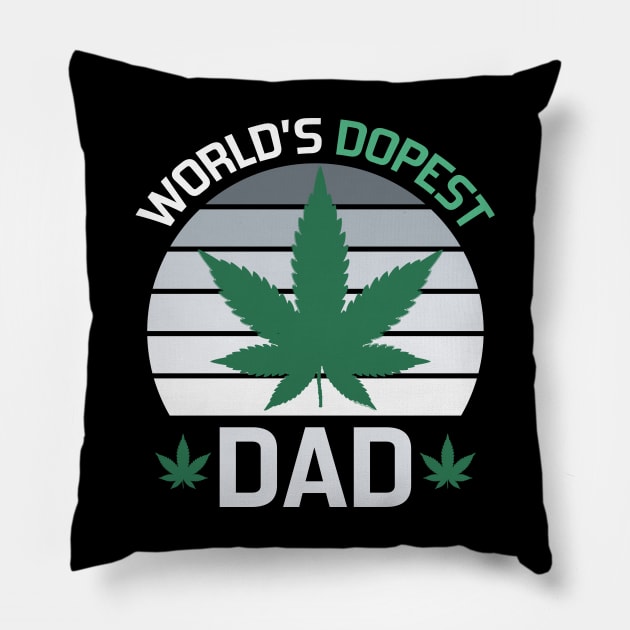 worlds dopest dad Pillow by DragonTees