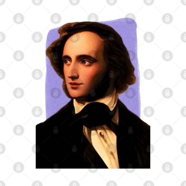 German Composer Felix Mendelssohn illustration by Litstoy 