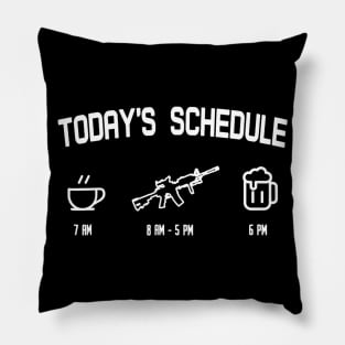 Todays Schedule Coffee Rifle Beer Pro Gun Patriotic Pillow