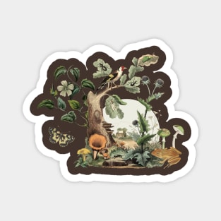 Goblincore Aesthetic Moody Forest Nature Illustration Magnet