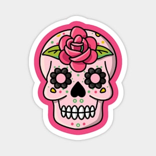 Skull rose and love Magnet