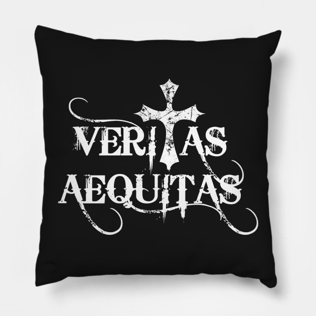 Veritas Aequitas (truth and justice) Pillow by Artizan