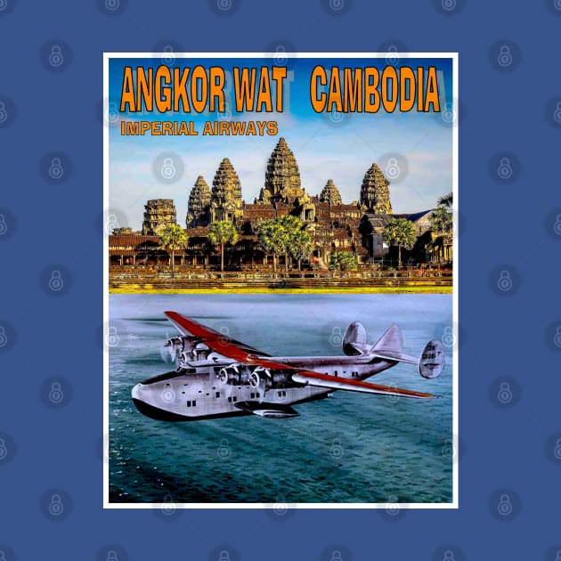 ANGKOR WAT CAMBODIA Vintage Imperial Airways Travel and Tourism Advertising Print by posterbobs