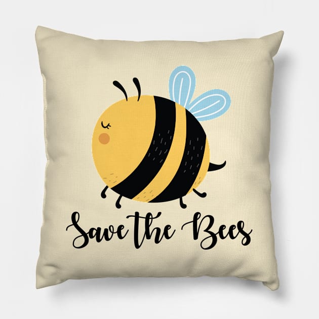 Save The Bees Pillow by Crisp Decisions