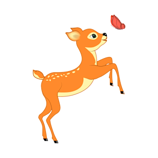 Fawn and butterfly T-Shirt