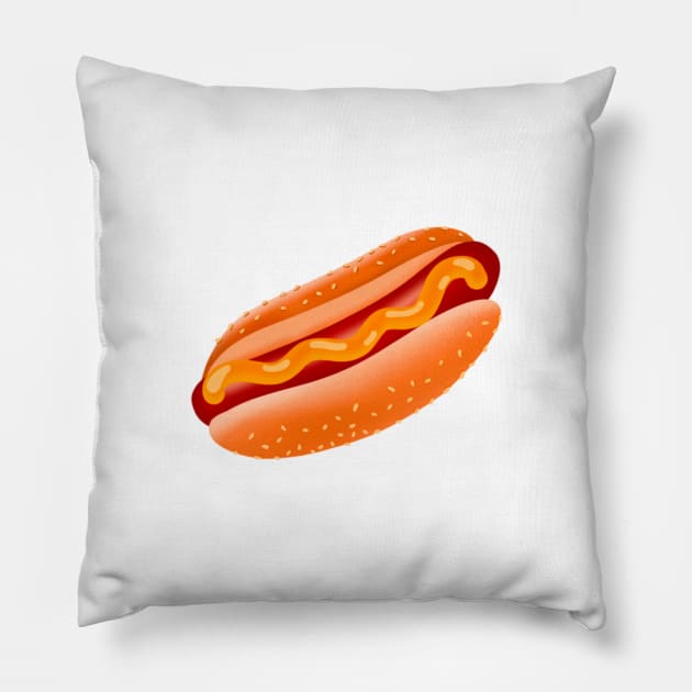 Hotdog T-shirt Pillow by Lovelylatany