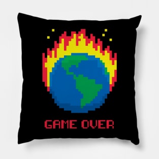 Game Over - Earth on Fire Pillow