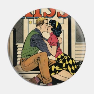 Vintage Romance Comic Book Cover - First Kiss Pin