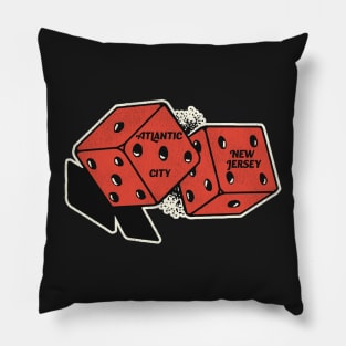 Atlantic City New Jersey Vintage Gambling Dice Pillow