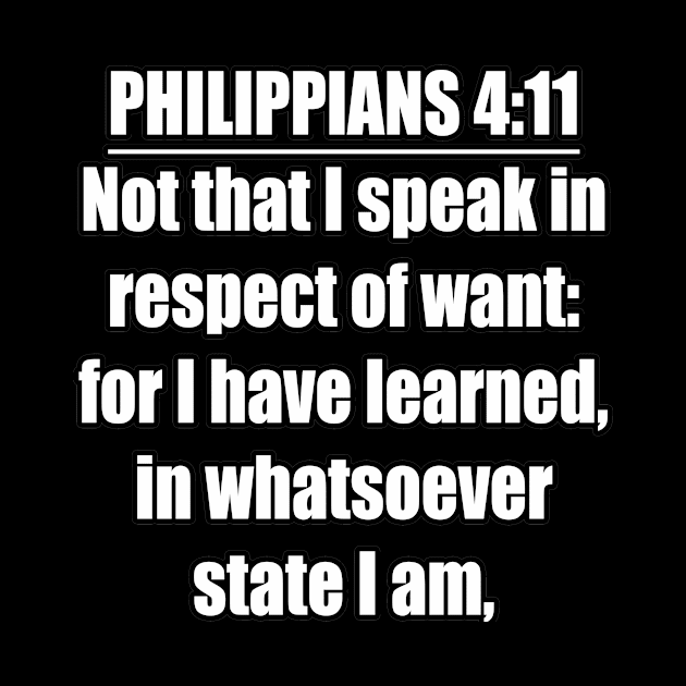 Philippians 4:11 King James Version Bible Verse Typography by Holy Bible Verses