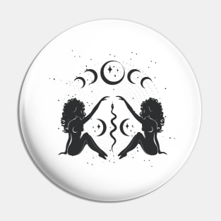 Sitting Sister Moon Goddess Pin