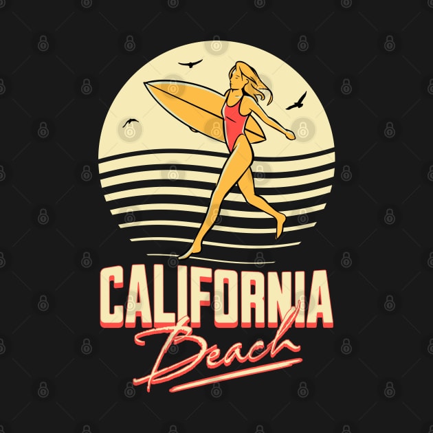 California Beach Surfer Girl by ReaverCrest