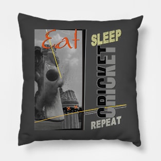 Eat sleep cricket repeat Pillow