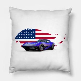 Vintage Stingray Purple USA Print Pillow